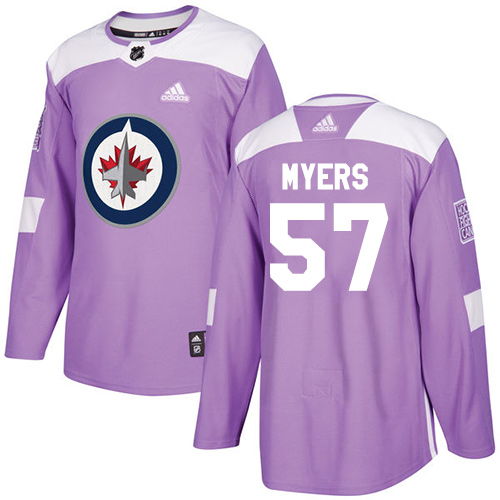 Adidas Jets #57 Tyler Myers Purple Authentic Fights Cancer Stitched Youth NHL Jersey